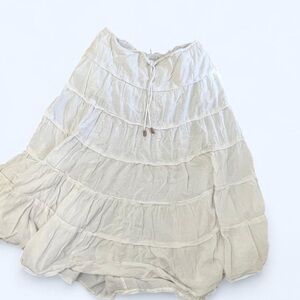 Free People Cream Tiered Maxi Skirt